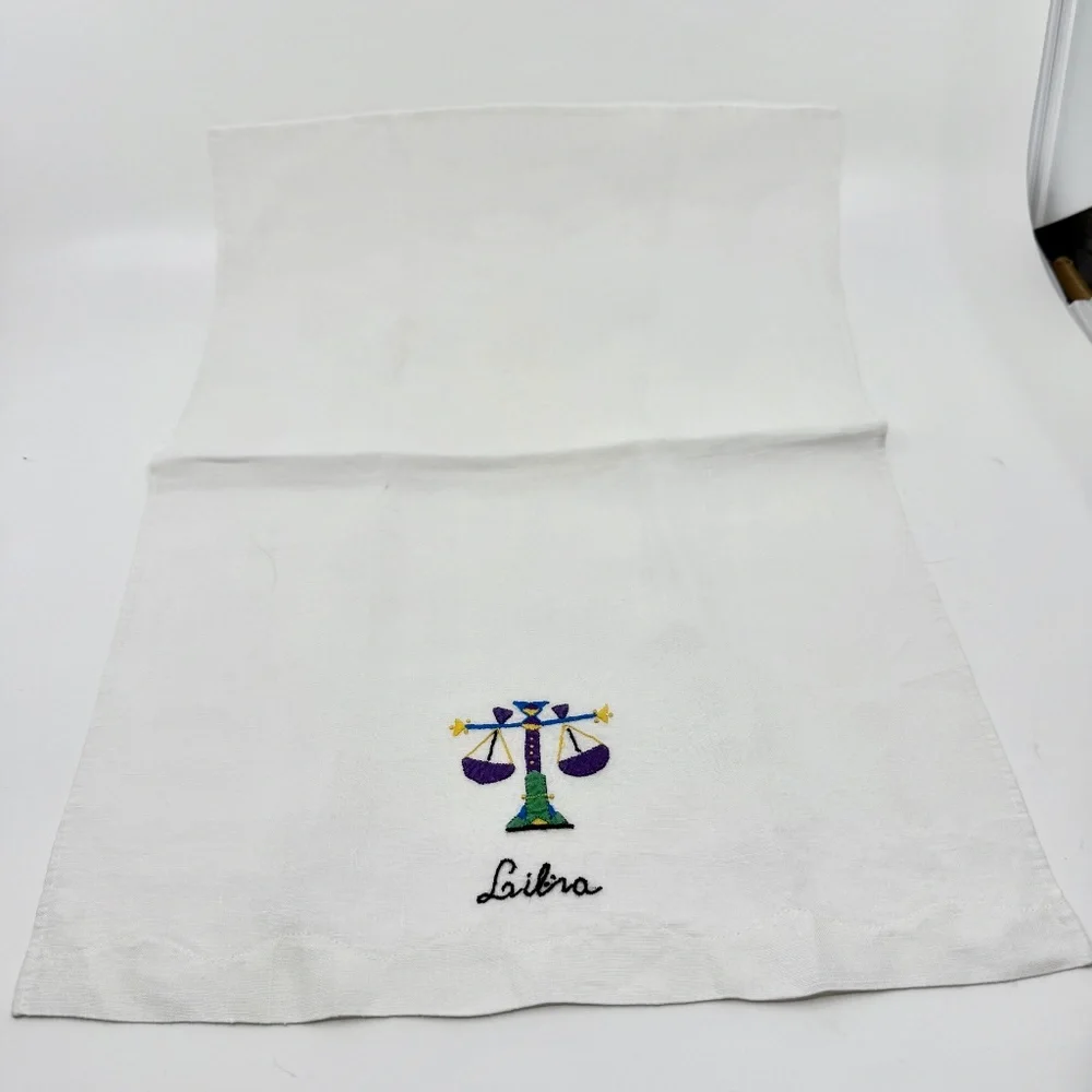 Vintage Hand Embroidered Libra Madeira Fingertip Towel